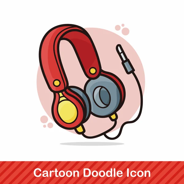 Headphone doodle vector illustration — Stock Vector