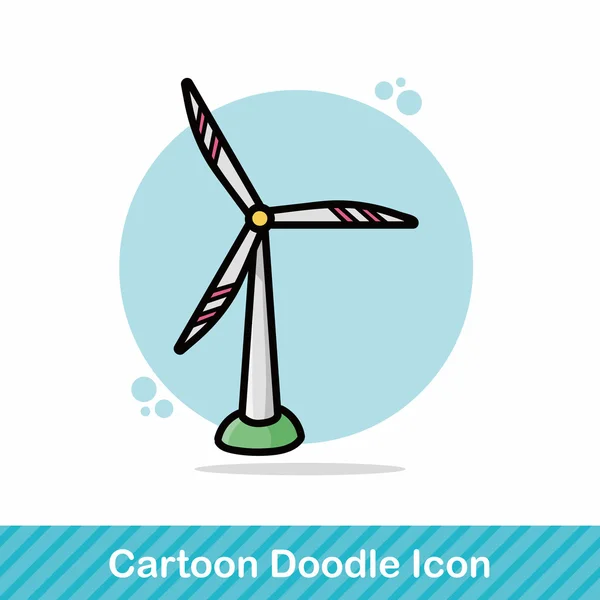 Energía eólica doodle vector ilustración — Vector de stock