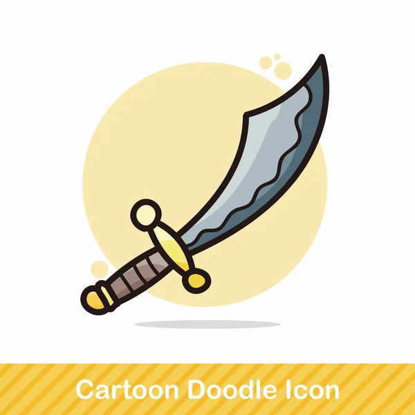 Ilustração vetorial do doodle da espada — Vetor de Stock