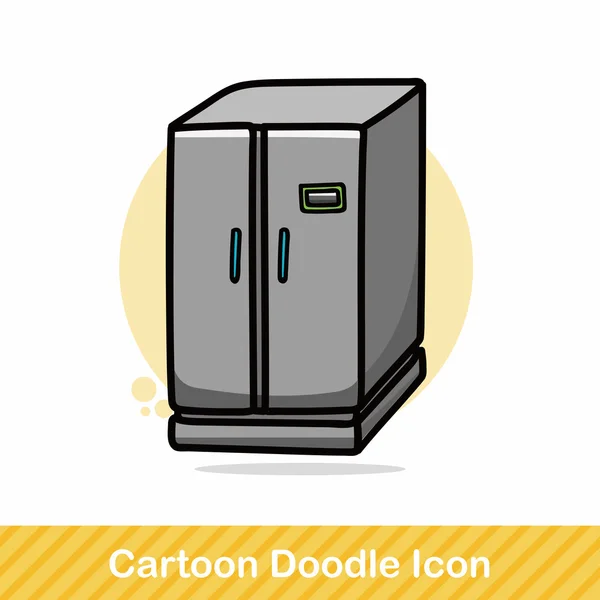 Kühlschrank Doodle Vektor Illustration — Stockvektor