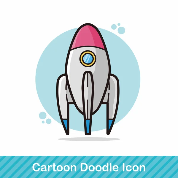 Spaceship doodle vector illustration — Stock Vector