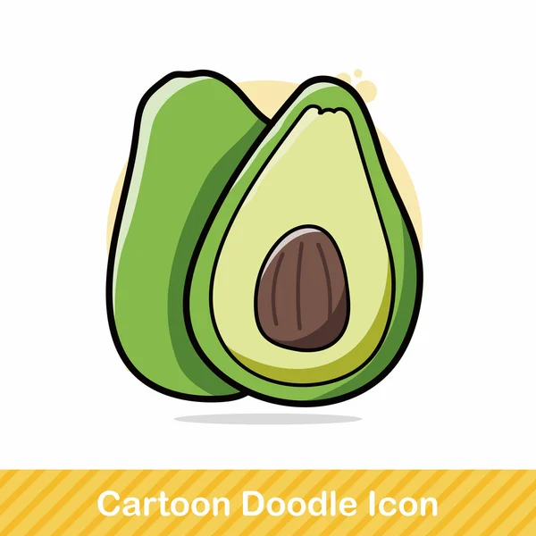 Vruchten Avocado doodle vectorillustratie — Stockvector