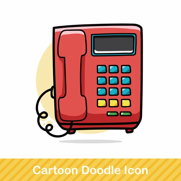 Telefon-Doodle-Vektor-Illustration — Stockvektor