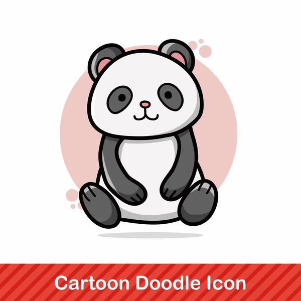 Animal Panda Doodle Vektor Illustration — Stockvektor