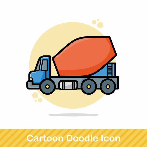 Ilustração do vetor doodle caminhão de carga — Vetor de Stock