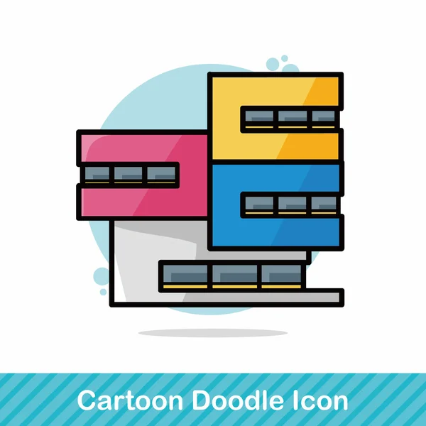 Bygga doodle vektor illustration — Stock vektor