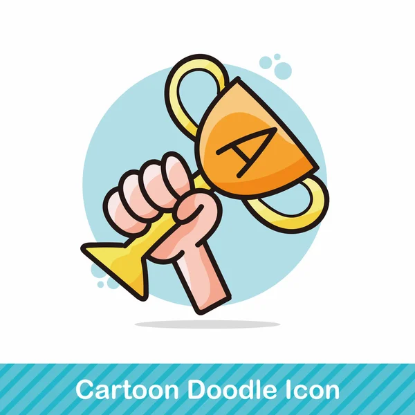 Trofeo doodle vector ilustración — Archivo Imágenes Vectoriales