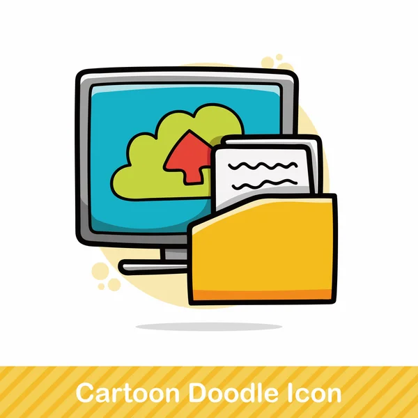 Illustration vectorielle doodle ordinateur — Image vectorielle