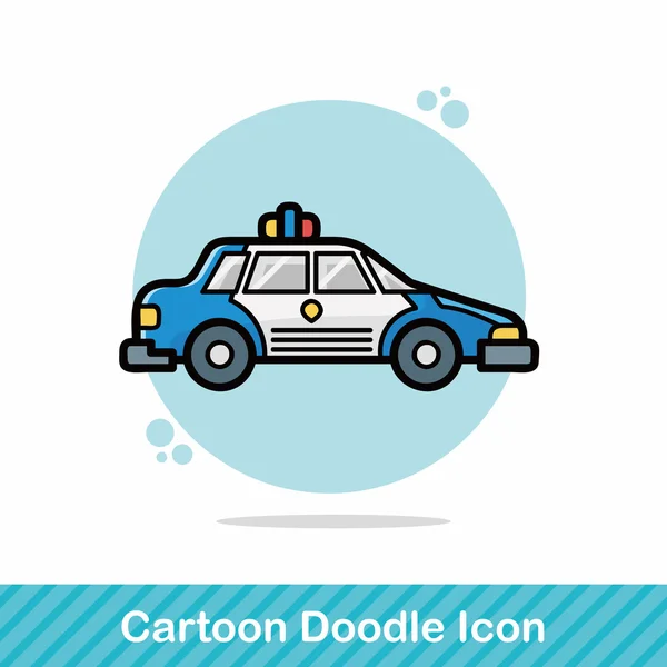 Police car doodle vector illustration — Stock Vector