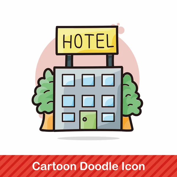 Illustrazione vettoriale doodle hotel — Vettoriale Stock