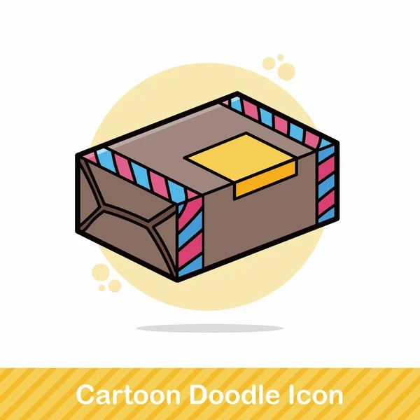 Papírové krabice doodle vektorové ilustrace — Stockový vektor