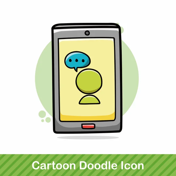 Cell phone doodle vector illustration — Stock Vector