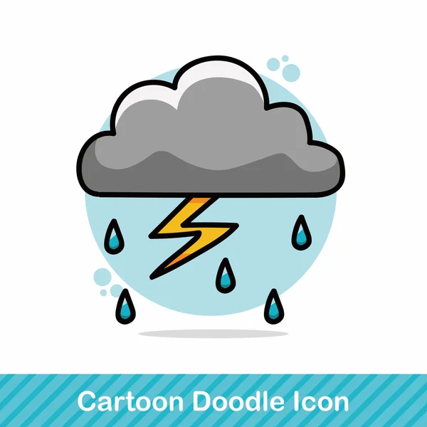 Nube lluviosa garabato vector ilustración — Vector de stock