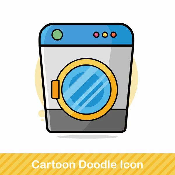 Wasmachine doodle vectorillustratie — Stockvector