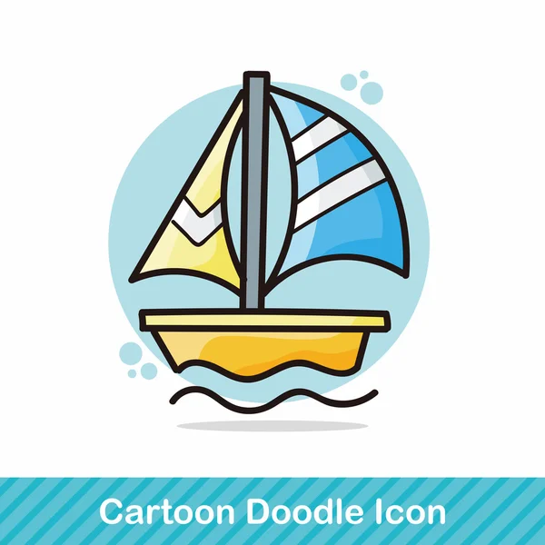 Boat doodle vector illustration — Stock Vector