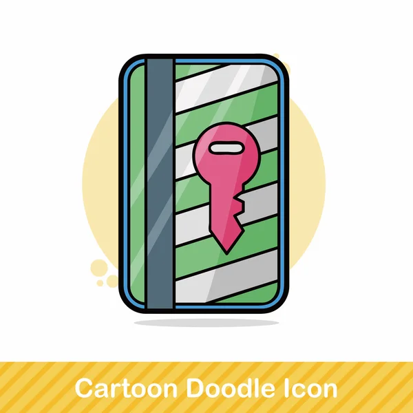 Otel anahtar kartı doodle vektör çizim — Stok Vektör