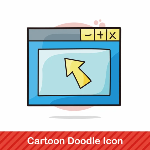 Ilustração vetorial doodle computador — Vetor de Stock