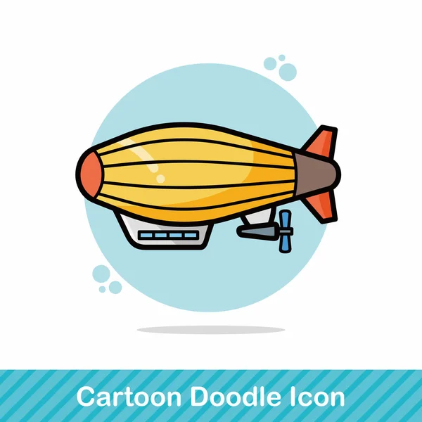 Illustration vectorielle de gribouillis de bateau volant — Image vectorielle