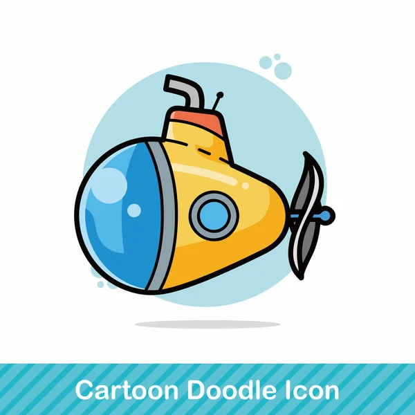 Denizaltı doodle vektör çizim — Stok Vektör