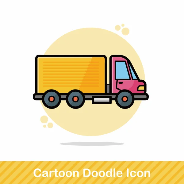 Ilustração do vetor doodle caminhão de carga — Vetor de Stock