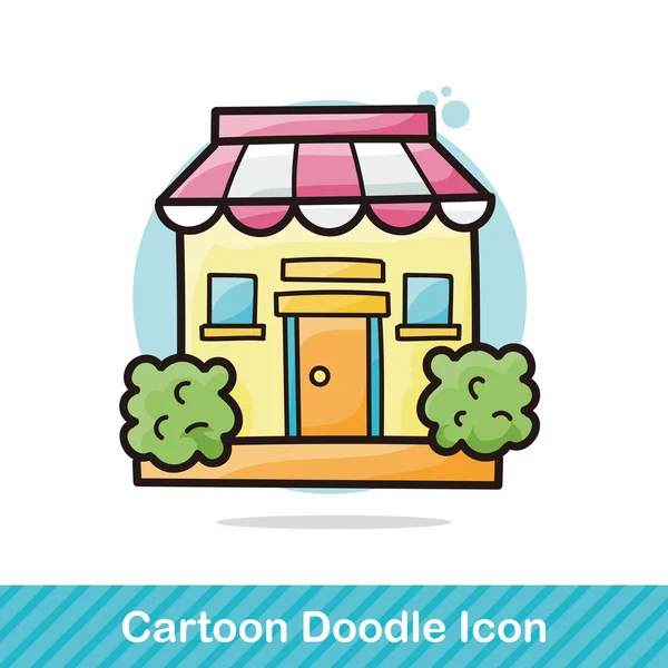 Gebouw doodle vectorillustratie — Stockvector