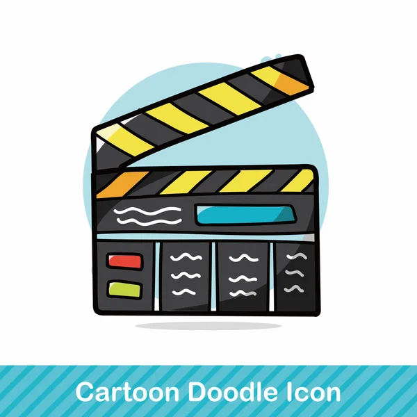 Clapboard doodle vector ilustración — Vector de stock