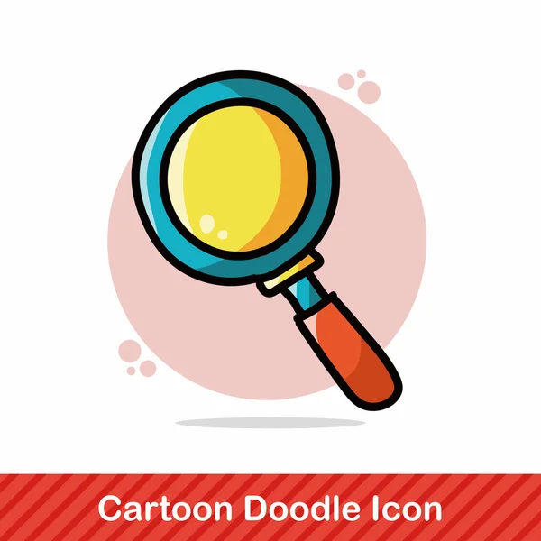 Magnifying glass color doodle vector illustration — Stock Vector