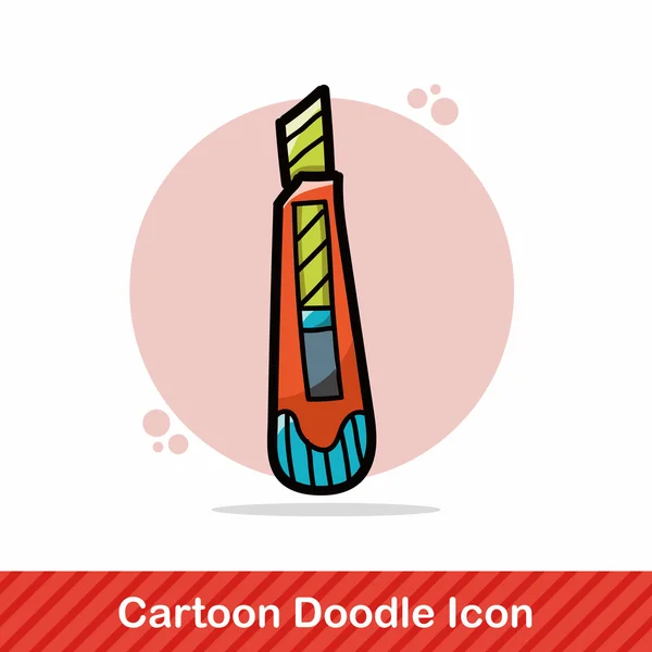 Cuchillo de utilidad color doodle vector ilustración — Vector de stock
