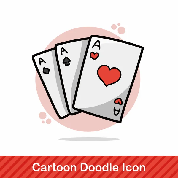 Playcard illustrazione vettoriale doodle — Vettoriale Stock