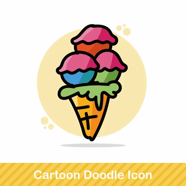 Helado color garabato vector ilustración — Vector de stock