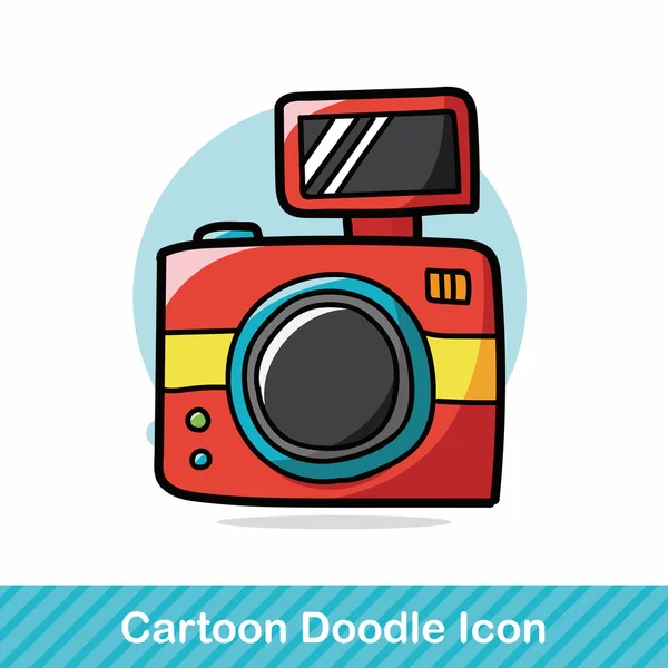 Camera doodle vector illustration — Stock Vector