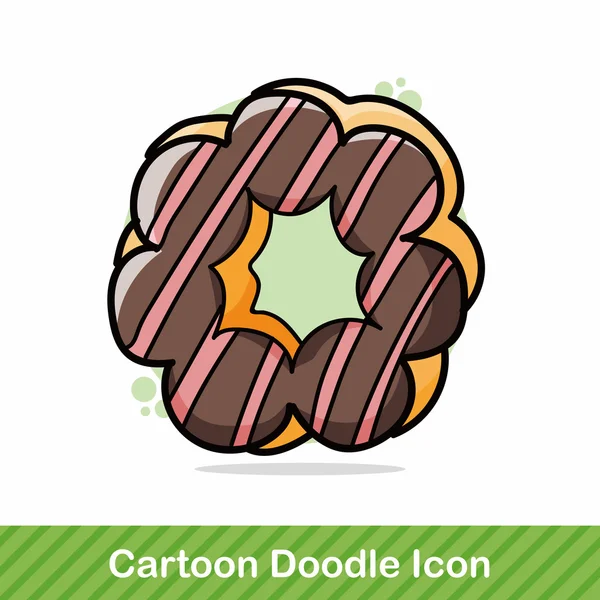 Donut doodle ilustração vetorial — Vetor de Stock