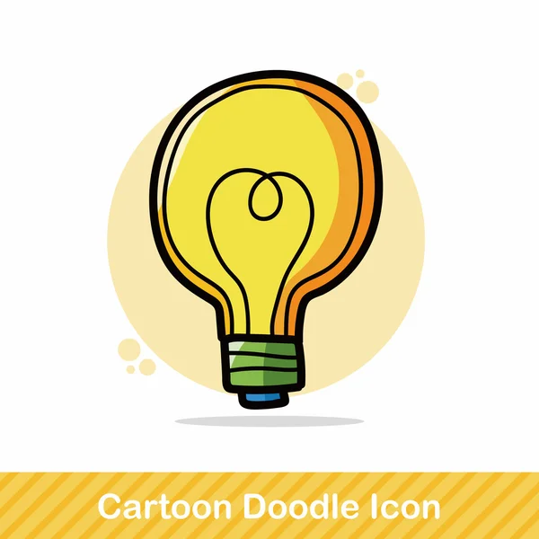 Illustration vectorielle de doodle couleur ampoule — Image vectorielle