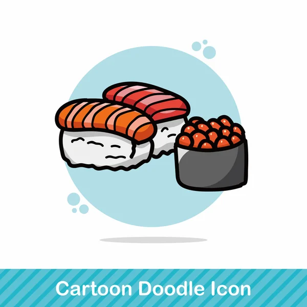 Sushi doodle ilustração vetorial — Vetor de Stock