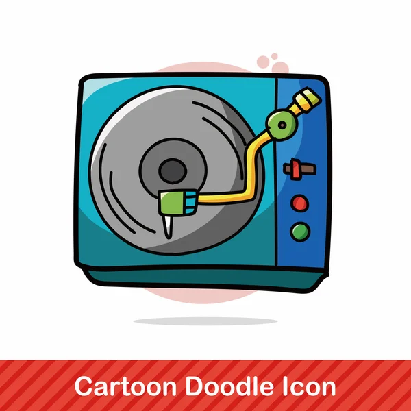 DJ disk doodle vektör çizim — Stok Vektör