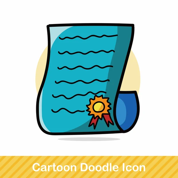 Illustration vectorielle de doodle couleur certificat — Image vectorielle