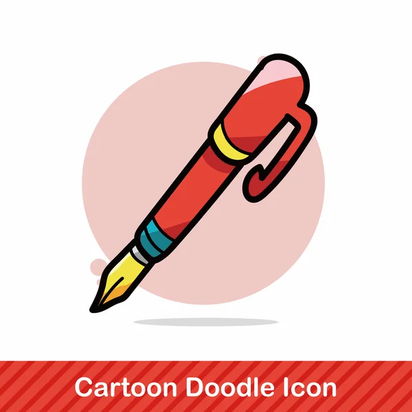 Illustration vectorielle de doodle couleur stylo et crayon — Image vectorielle