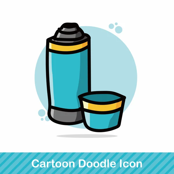 Vizes palackot színes doodle vektoros illusztráció — Stock Vector