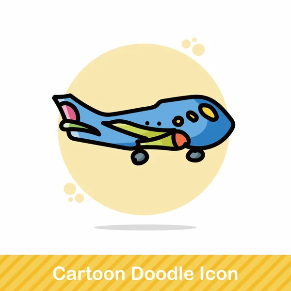 Avião cor doodle vetor ilustração — Vetor de Stock