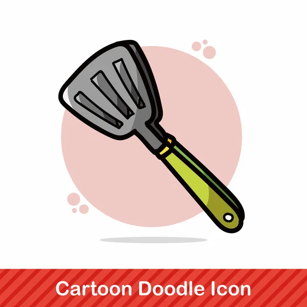 Spatula color doodle vector illustration — Stock Vector