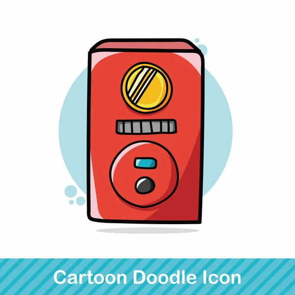Ilustrasi vektor doodle warna alarm kebakaran - Stok Vektor