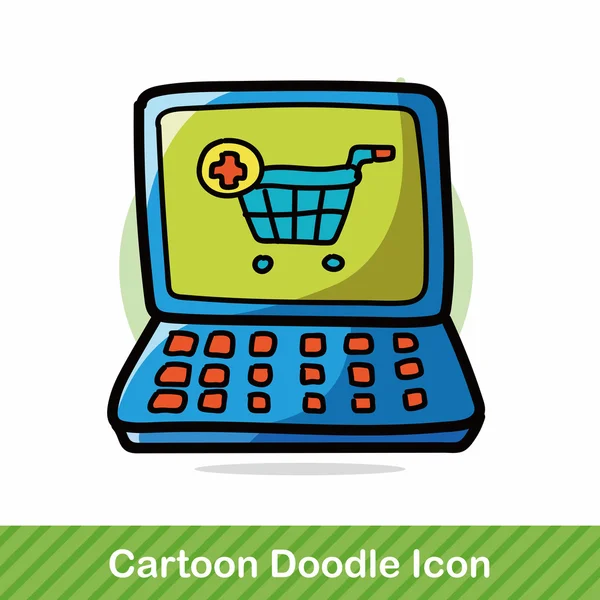 Online nakupování doodle vektorové ilustrace — Stockový vektor
