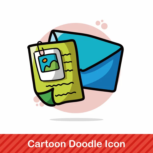 Mail cor doodle vetor ilustração — Vetor de Stock