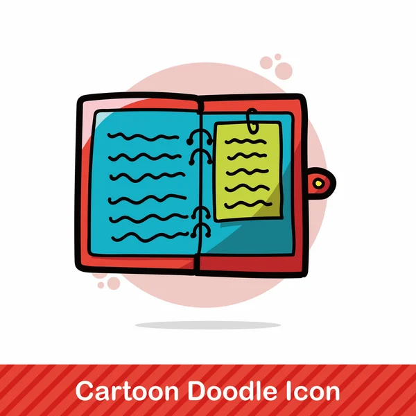 Papeterie ordinateur portable couleur doodle vecteur illustration — Image vectorielle