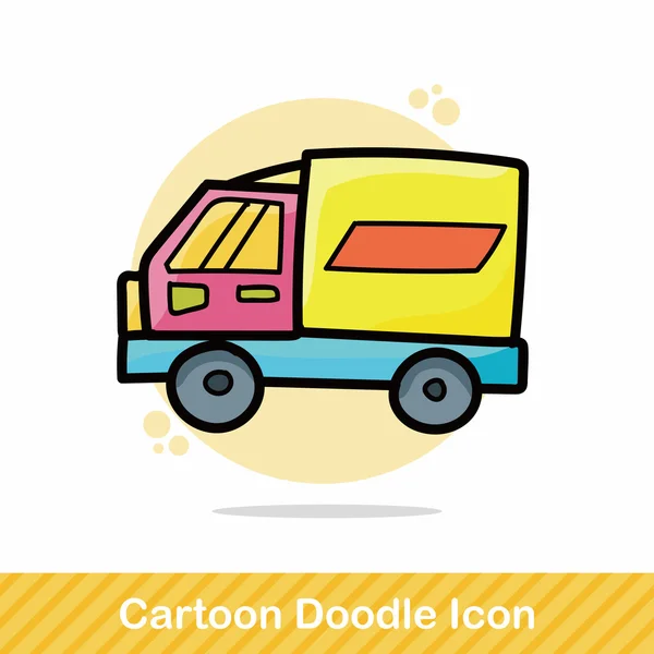 Cargo truck doodle vector illustration — Stock Vector