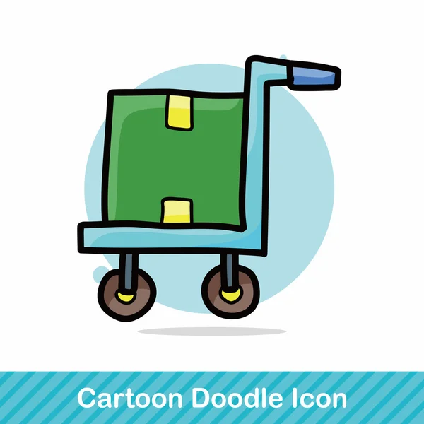 Shopping cart color doodle vector illustration — Stock Vector