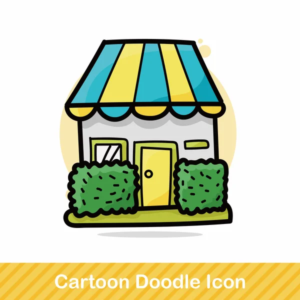 Shop lagra färgen doodle vektor illustration — Stock vektor
