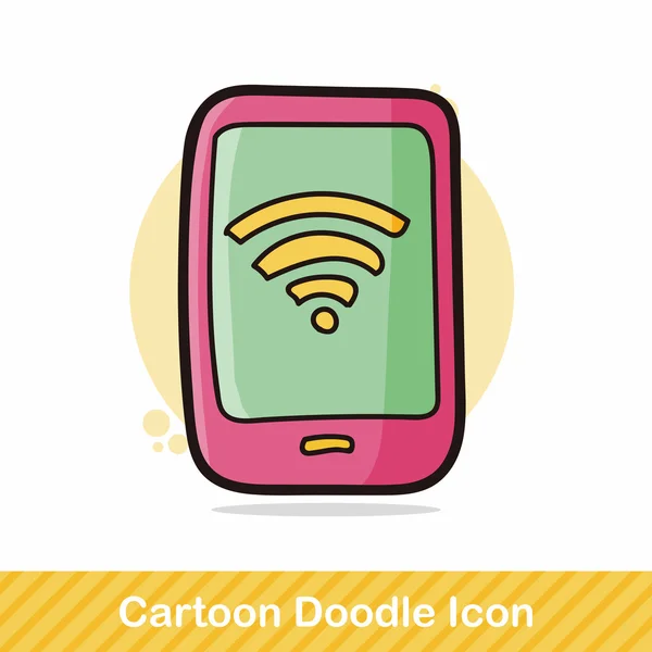 Teléfono celular compras doodle vector ilustración — Archivo Imágenes Vectoriales