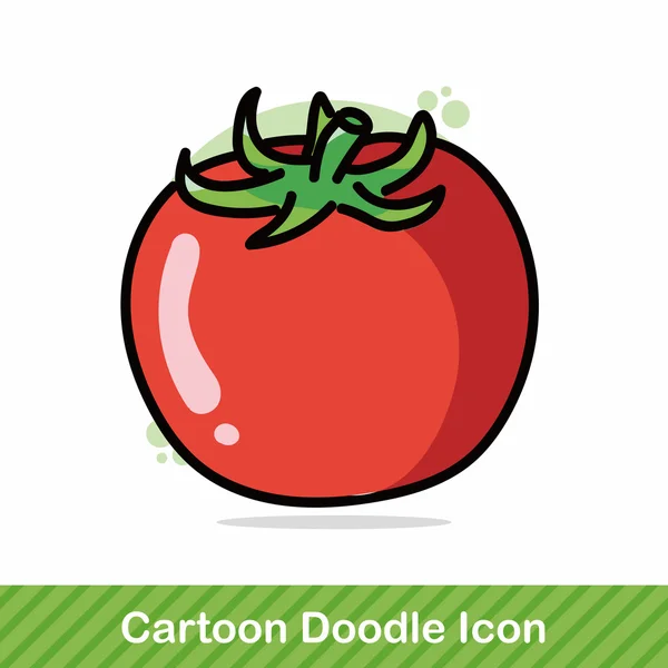 Tomates vegetales color garabato vector ilustración — Vector de stock