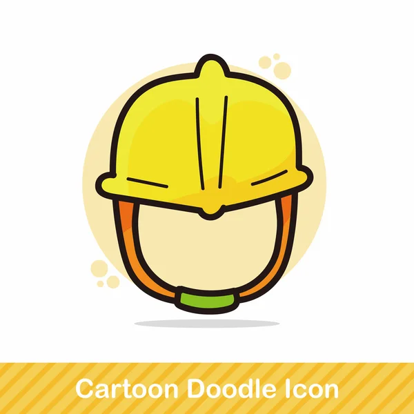 Engenheiro capacete cor doodle vetor ilustração — Vetor de Stock